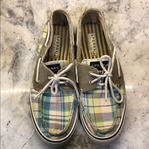 Sperry pastel plaid deck shoes
